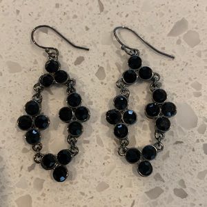 WHITE HOUSE | BLACK MARKET Onyx Diamond Drop Faux Gem Earrings